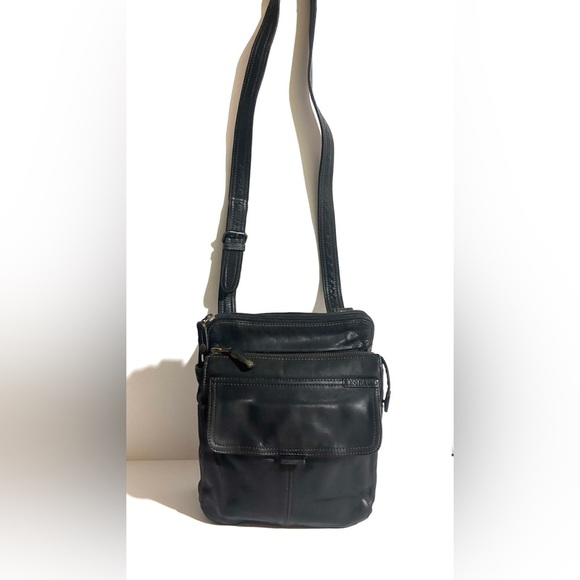 Fossil vintage unisex distressed Black Crossbody Bag - Picture 2 of 12